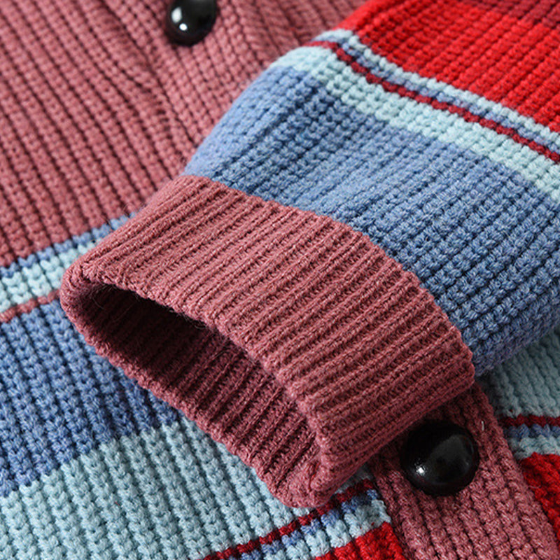 Caleb Multicolor Stripe Button Front Knit Cardigan