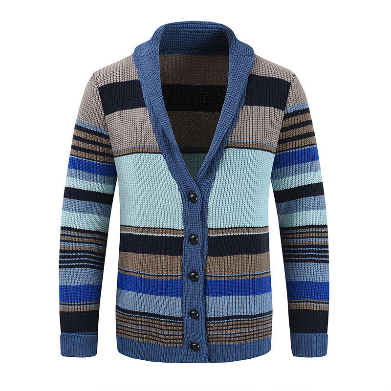 Caleb Multicolor Stripe Button Front Knit Cardigan