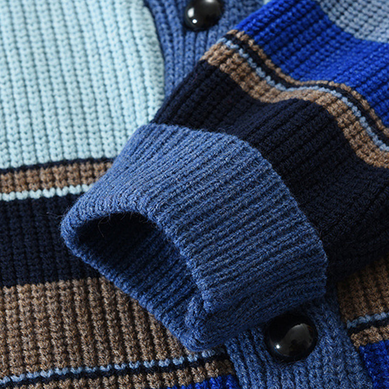 Caleb Multicolor Stripe Button Front Knit Cardigan