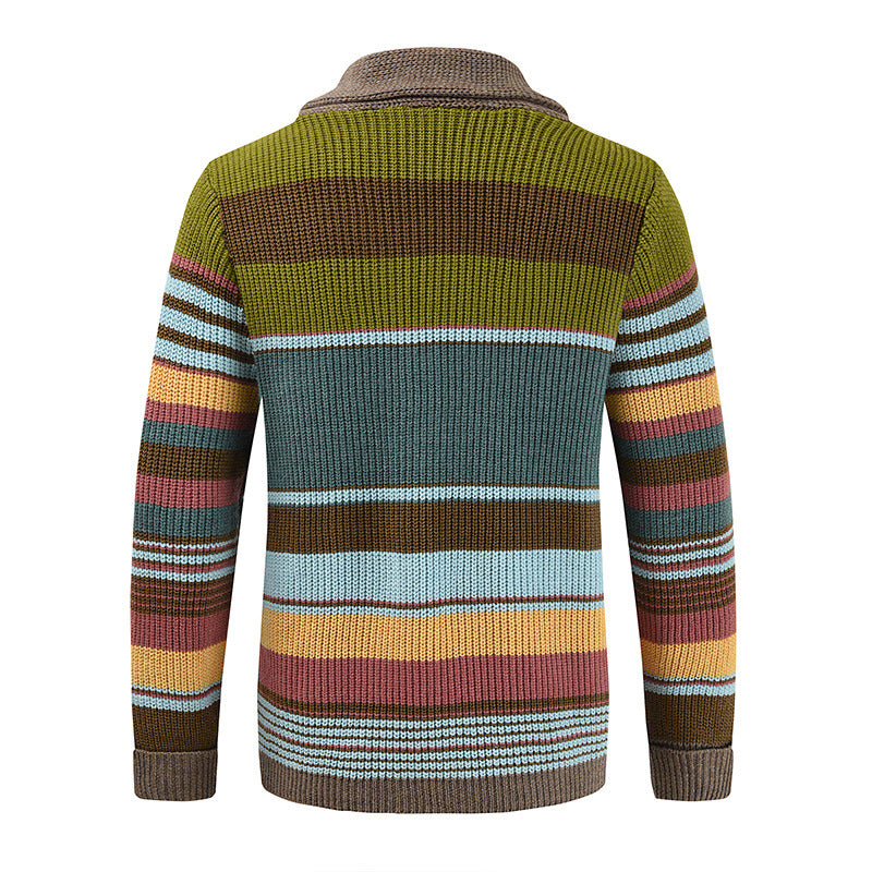 Caleb Multicolor Stripe Button Front Knit Cardigan