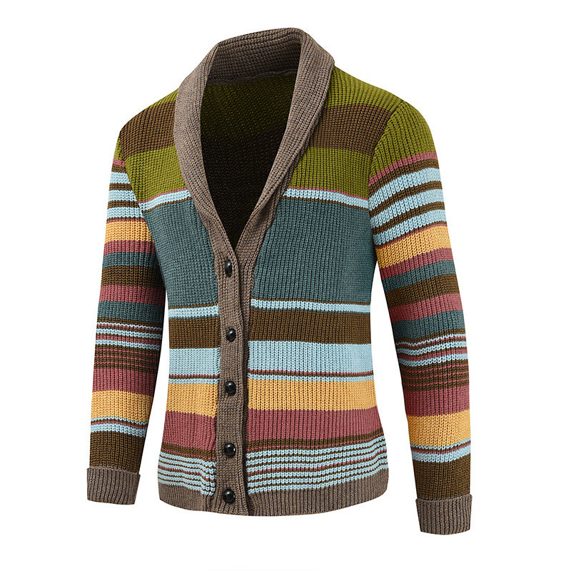Caleb Multicolor Stripe Button Front Knit Cardigan