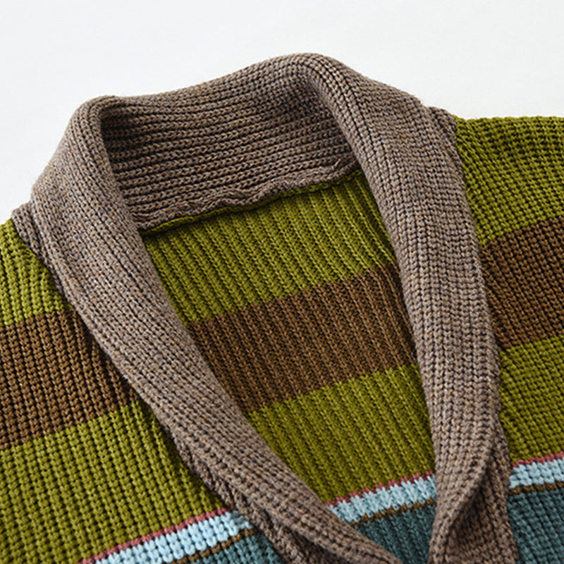 Caleb Multicolor Stripe Button Front Knit Cardigan