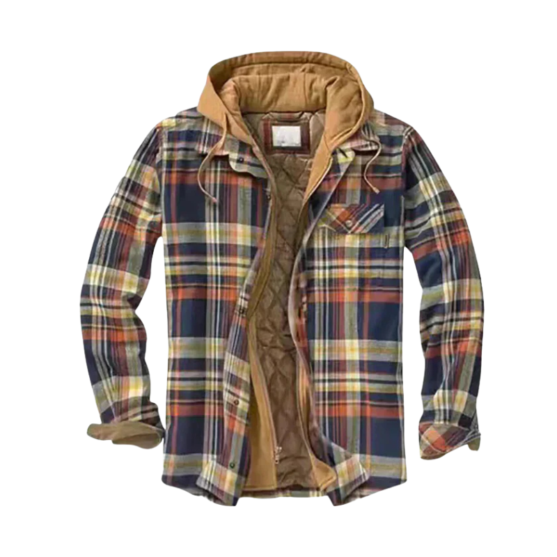 Emil Quilted Plaid Hoodie Jacket