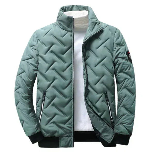Max Quilted Zip-Up Bomber Jacket with Contrast Ribbed Cuffs
