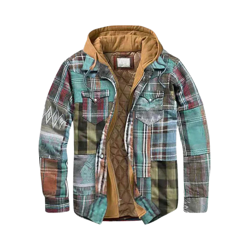 Emil Quilted Plaid Hoodie Jacket