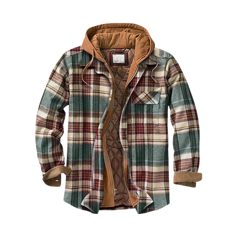 Emil Quilted Plaid Hoodie Jacket