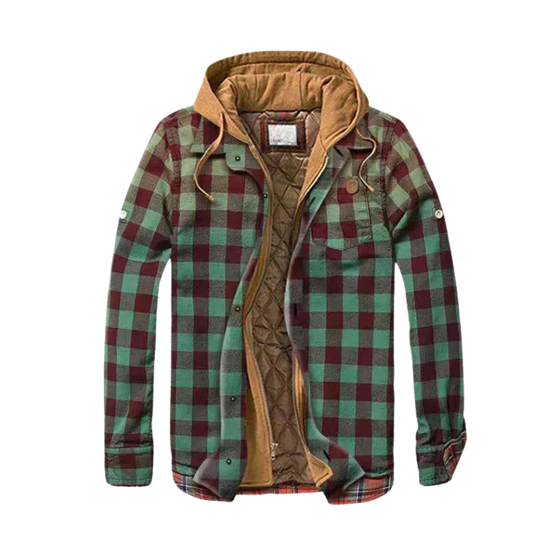 Emil Quilted Plaid Hoodie Jacket