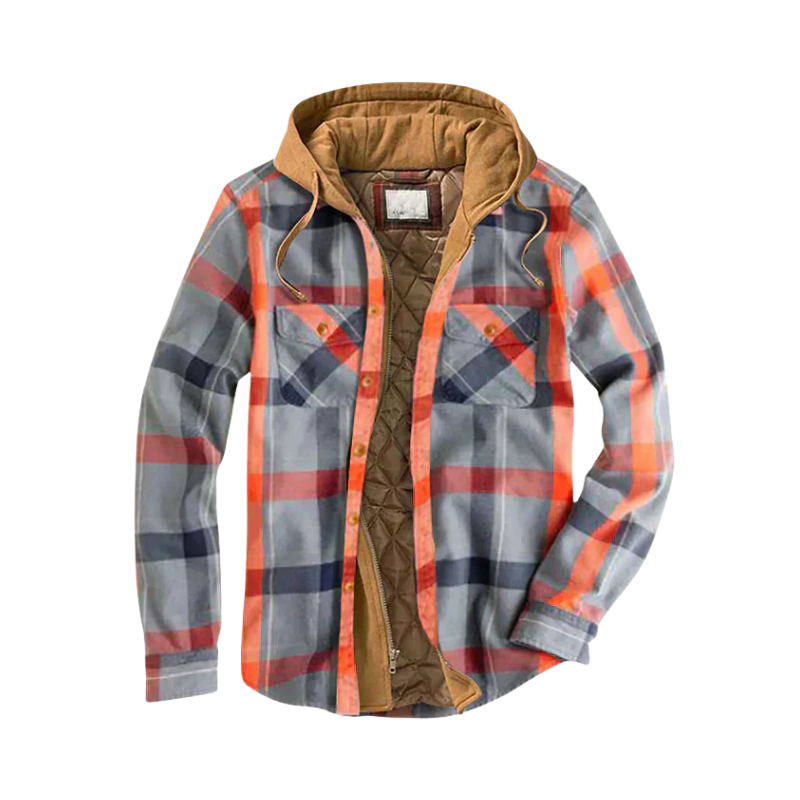 Emil Quilted Plaid Hoodie Jacket