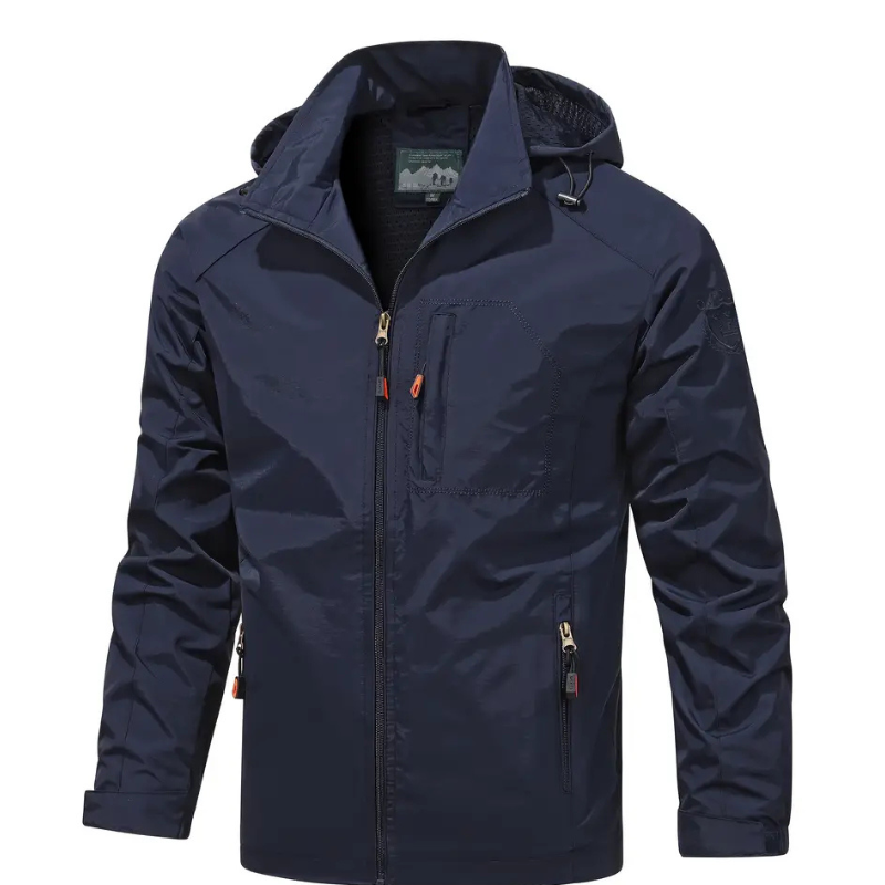 Isaac Hooded Zip-Up Lightweight Windbreaker Jacket