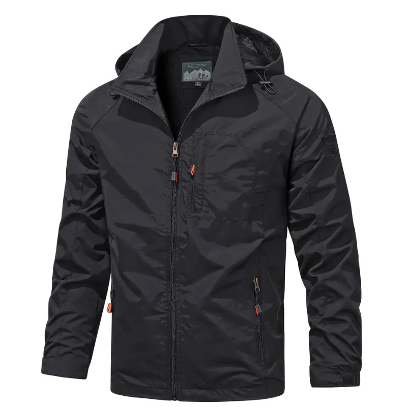 Isaac Hooded Zip-Up Lightweight Windbreaker Jacket
