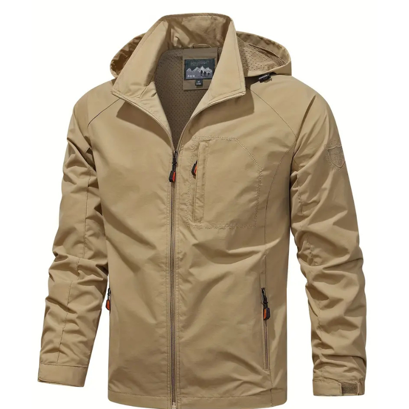 Isaac Hooded Zip-Up Lightweight Windbreaker Jacket
