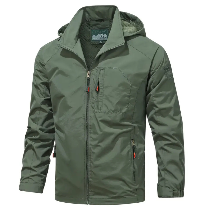 Isaac Hooded Zip-Up Lightweight Windbreaker Jacket