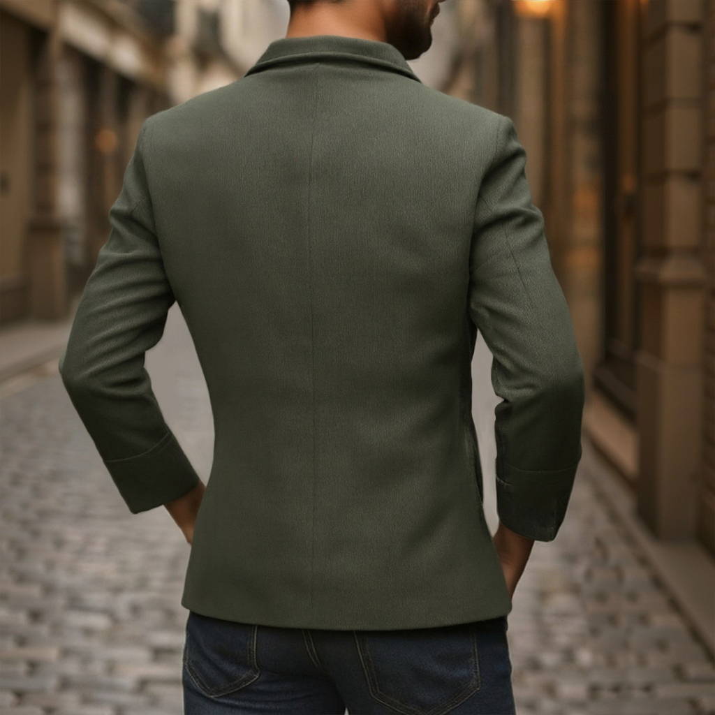 Marcus Single Breasted Flap Pocket Wool Blend Coat