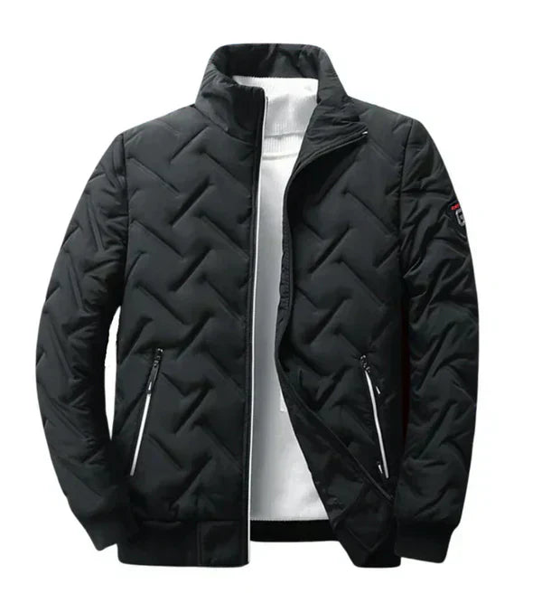 Max Quilted Zip-Up Bomber Jacket with Contrast Ribbed Cuffs