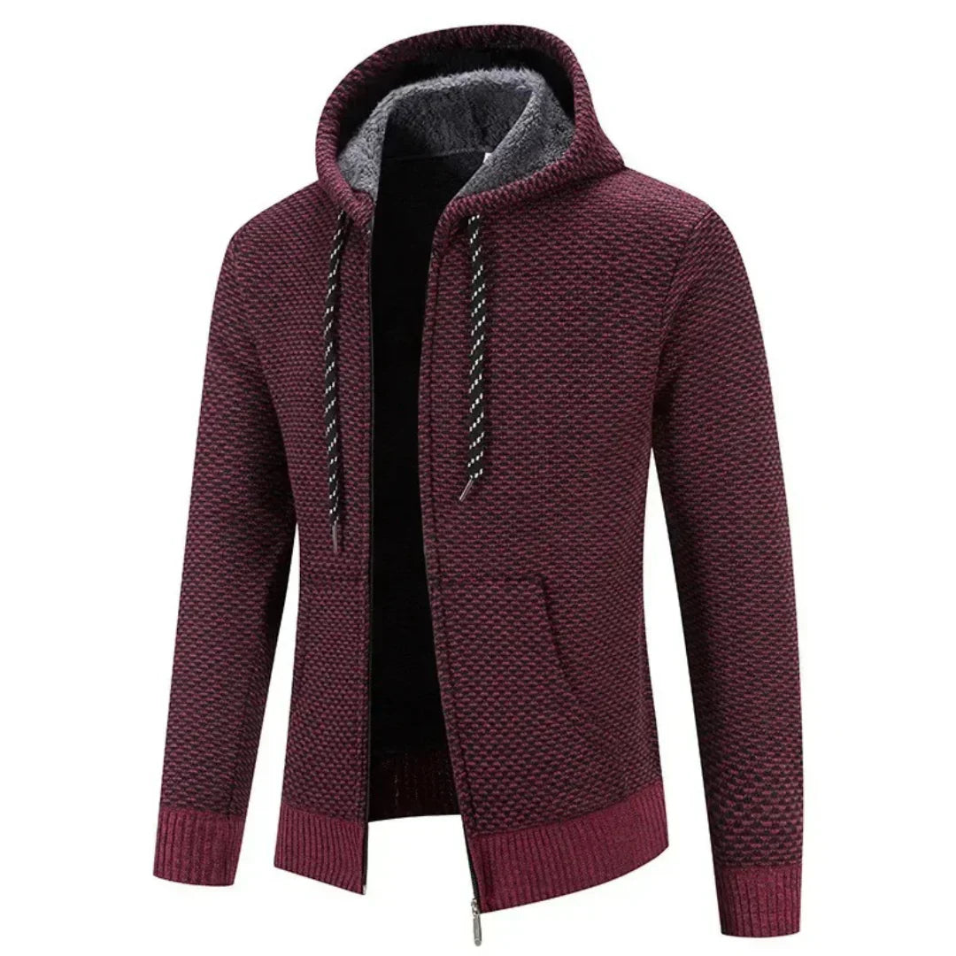 Jack Zip-Up Hooded Knit Sweater Jacket