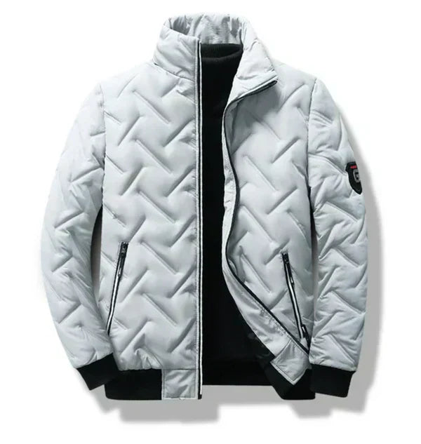 Max Quilted Zip-Up Bomber Jacket with Contrast Ribbed Cuffs
