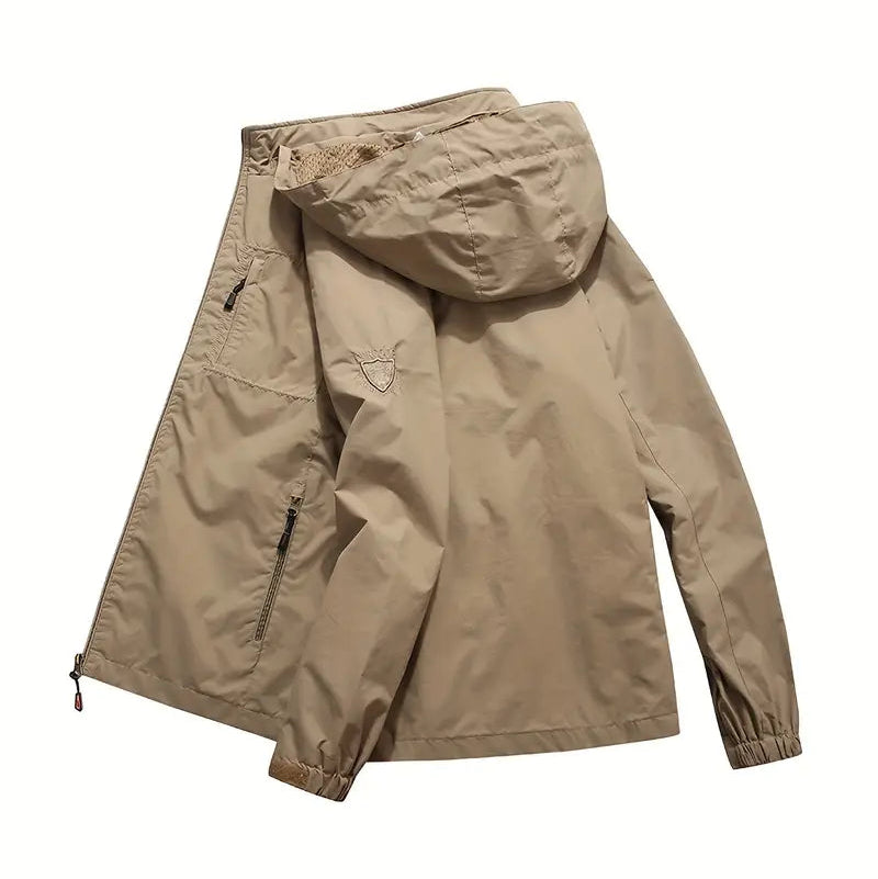 Isaac Hooded Zip-Up Lightweight Windbreaker Jacket