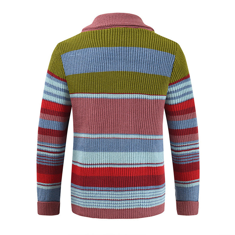 Caleb Multicolor Stripe Button Front Knit Cardigan
