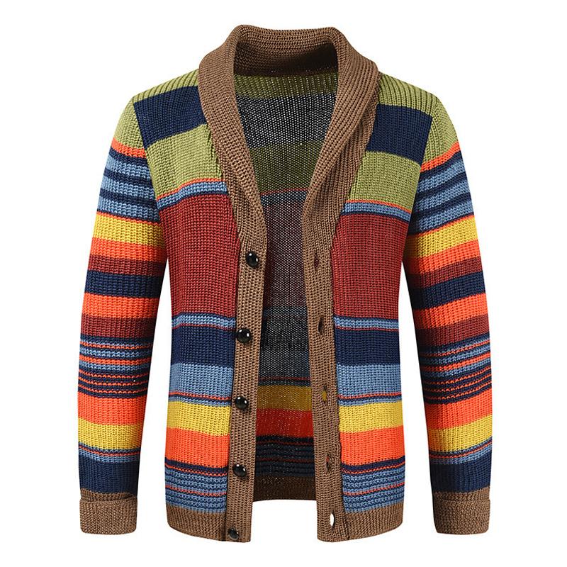 Caleb Multicolor Stripe Button Front Knit Cardigan